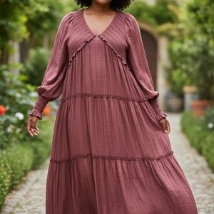 Elegant Mauve Maxi Dress